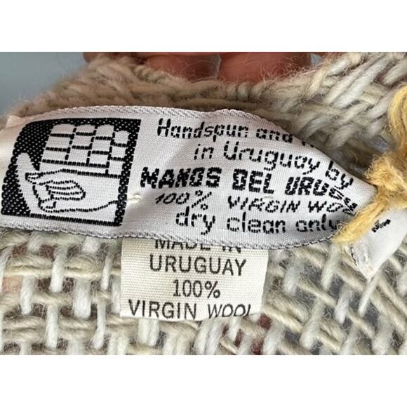 MANOS DEL URUGUAY OS S M L Virgin Wool Pastel Wrap Poncho Shawl Fringe Open NWT - Picture 4 of 8